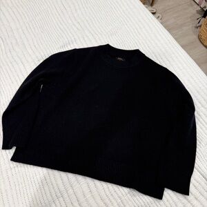 Quince Cashmere Black Crewneck Knit Sweater